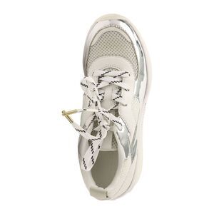 BCBGENERATION Womens White Chain Reflective Weddi Wedge Athletic Sneakers 7.5 M